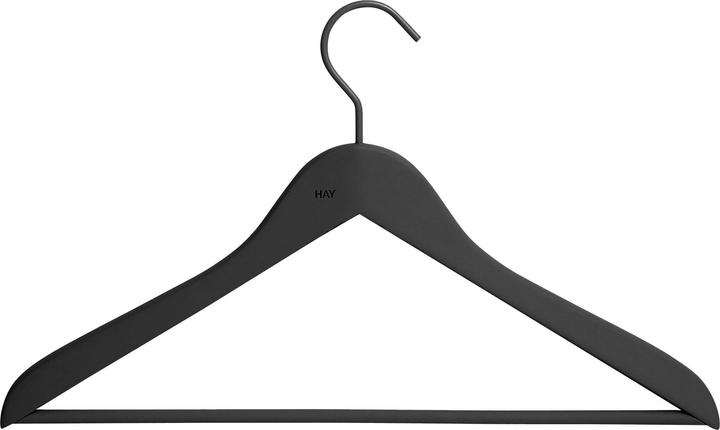 Produktbild HAY - Soft Coat Hanger With Bar Slim Set of 4 - Black (500083) (4 x)