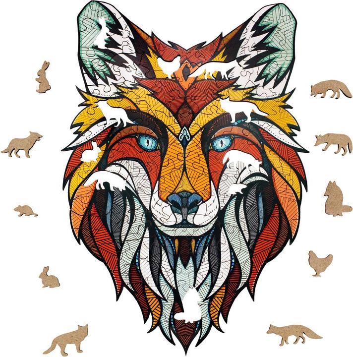 Image du produit Eco Wood Art Puzzle en bois S - Renard (Dans une boîte en bois) (90 pièces)