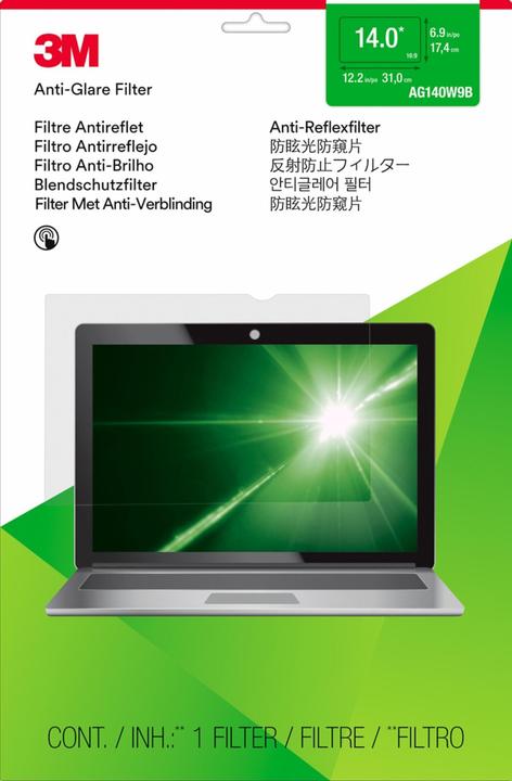 Produktbild 3M Blendschutzfilter für 35,60cm (14") Breitbild-Laptop (12.20", 16 : 9)