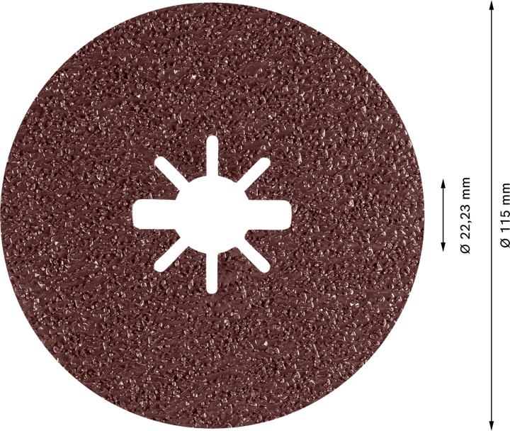 Actual product image Bosch Professional Zubehör Expert R781 Prisma Ceramic fibre disc, X-LOCK, 115 mm, 22.23 mm, G 36, 5-pcs. (36)