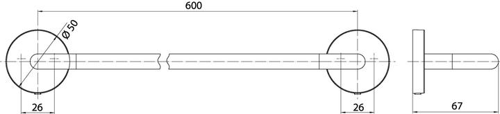 Produktbild Emco ROUND Badetuchhalter 600 mm schwarz matt 436013360