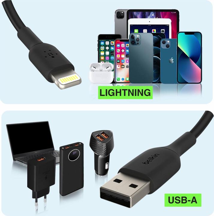 Produktbild Belkin USB A – Lightning (0.15 m, USB 2.0)