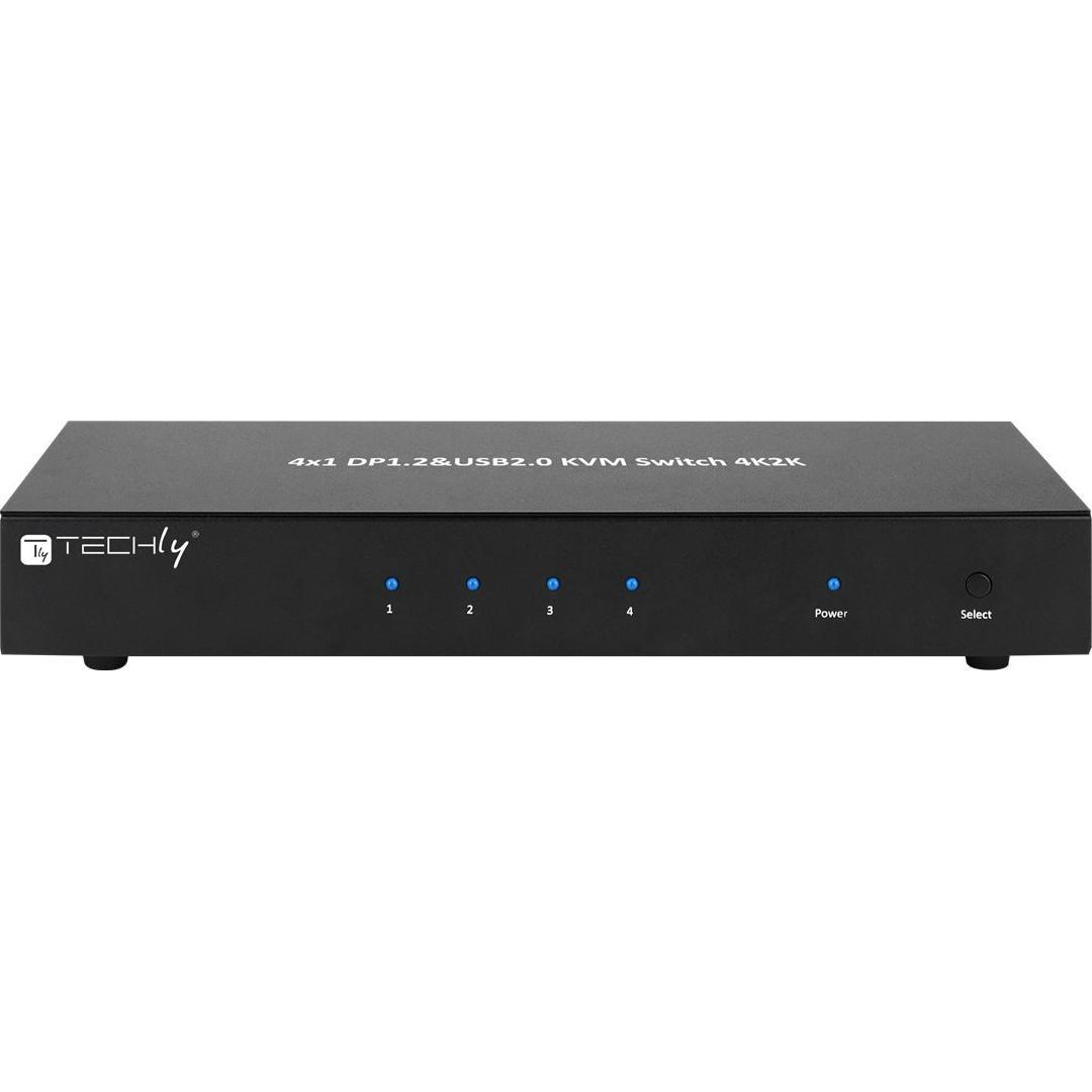 Techly KVM Switch, KVM Switch, Schwarz