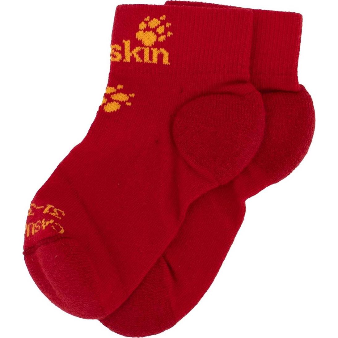 Jack Wolfskin, Herren, Socken, Kids 2x Casual Mid Cut Socken Kurzschaft Sneaker, Rot, (34 - 36)