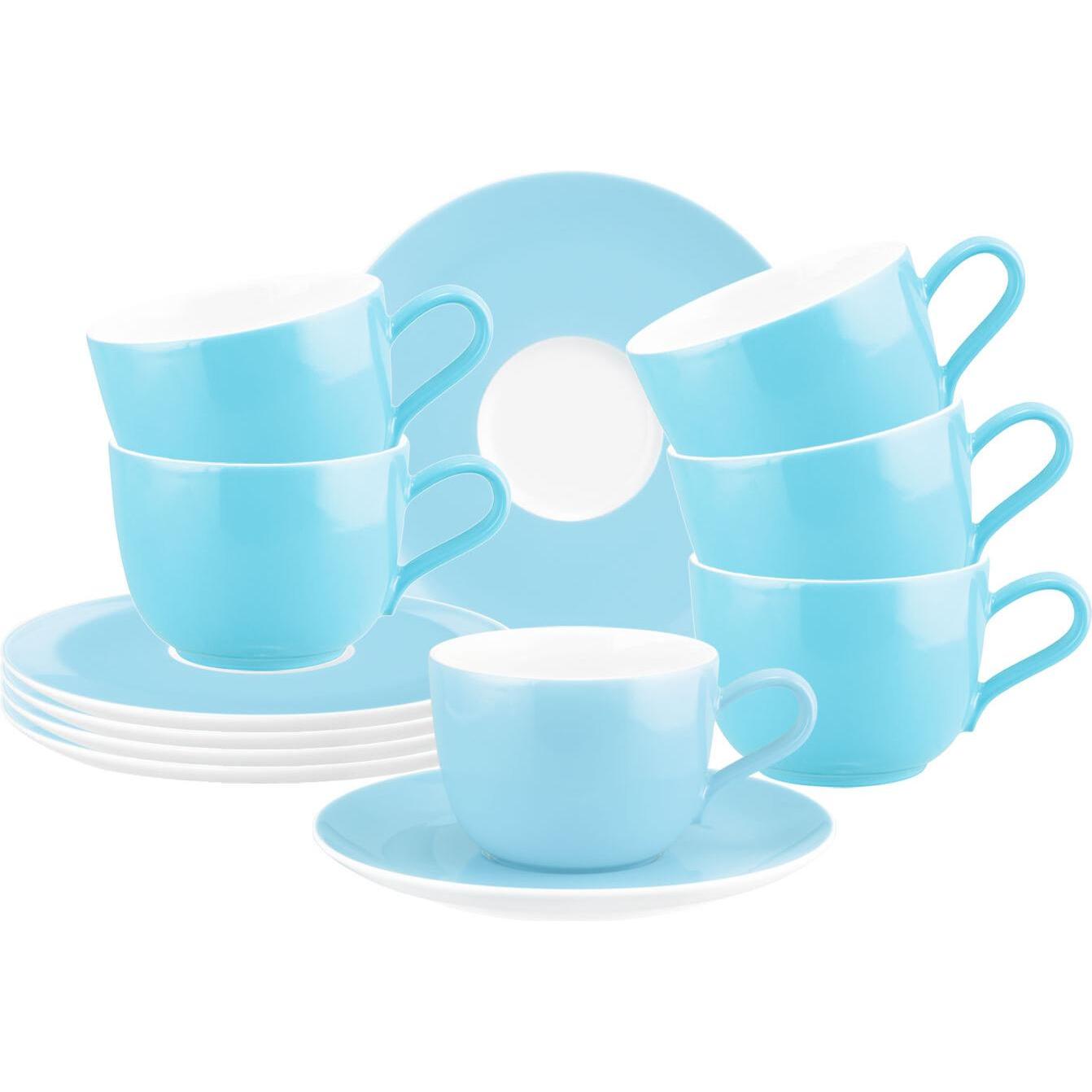 Seltmann, Tasse, Liberty Pure Colors Kaffeetassen mit Untertassen (260 ml, 6 x)