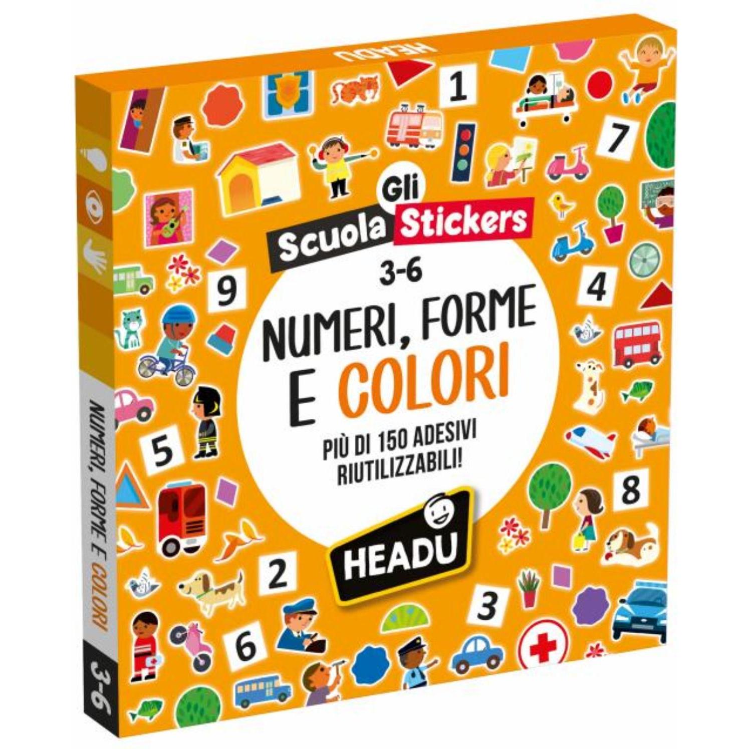 Headup Games Multicolore Sticker, Scuola Stickers Numeri Forme E Colori