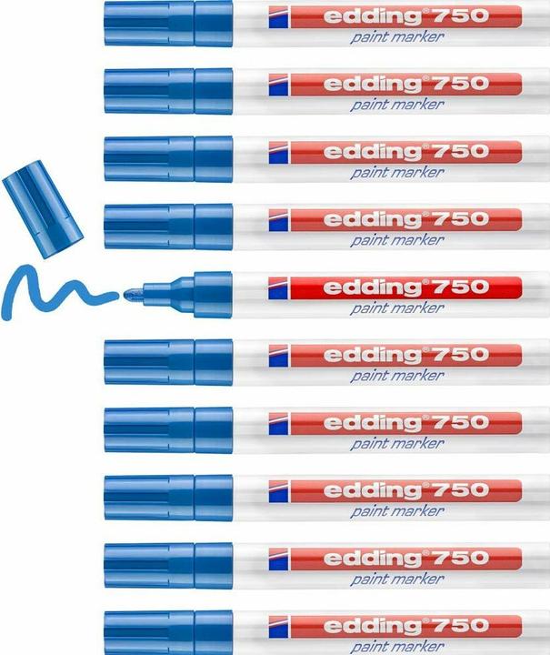 Produktbild Edding Lackmarker 750, 2-4 mm, versch. Farben, versch. VE (Blau, 4 mm, 10 x)