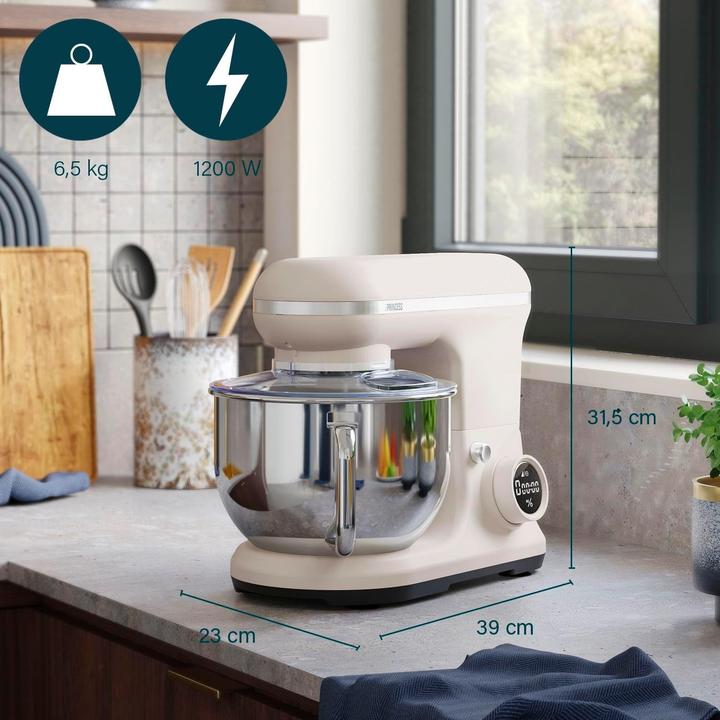 Productafbeelding Princess Keukenmachine 1200 W crèmewit, roestvrij staal