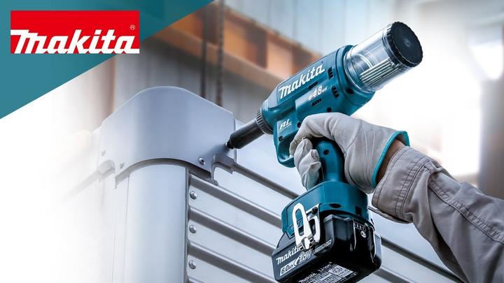 Productafbeelding Makita DRV 250 RFJ Accu Blindklinknagelzetter 18 V 20 kN Borstelloos + 2x Accu 3.0 Ah + Lader + Makpa