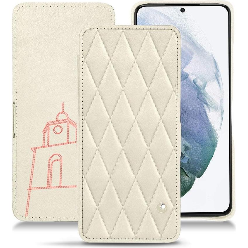 Noreve Lederschutzhülle horizontal (Samsung Galaxy S21+), Smartphone Hülle, Weiss