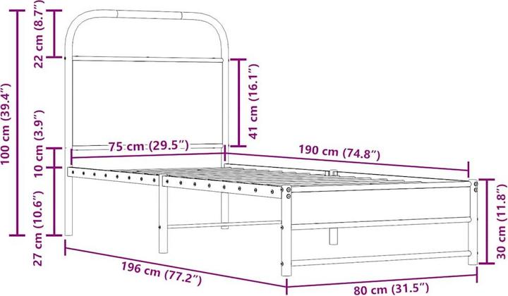 Image du produit vidaXL Bettgestell (140 x 190 cm)