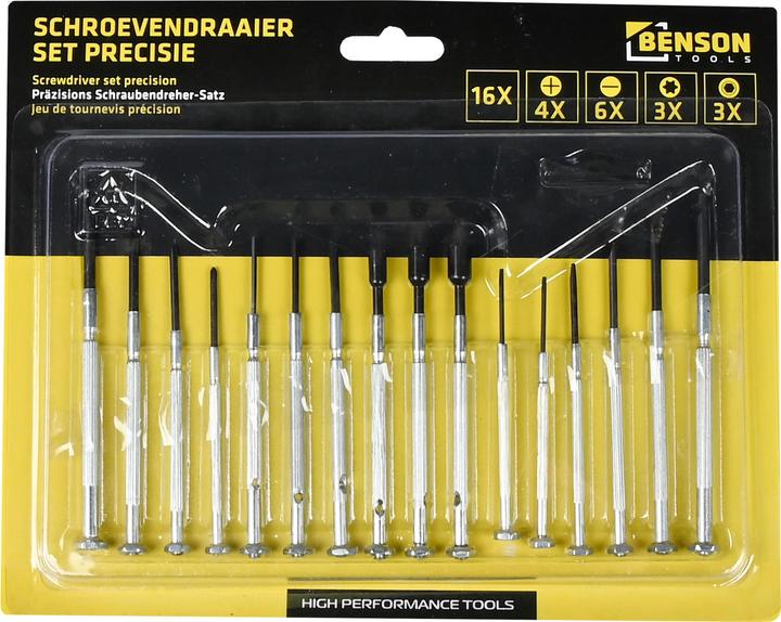 Actual product image Benson Screwdriver set precision 16 pcs (Pin-torx)