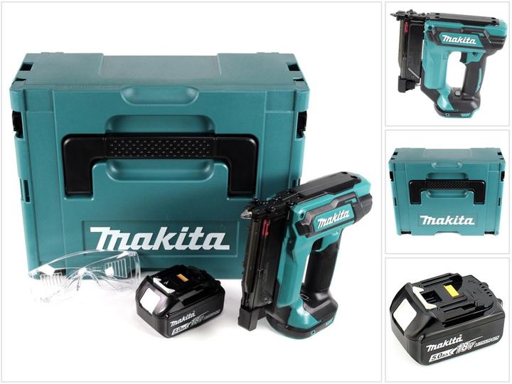 Makita DPT 353 T1J 18 V Li-Ion battery pin tacker in Makpac + 1 x 5,0 Ah battery - without charger