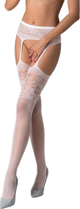 Passion S029 Medias Con Liguero Blanco Talla Unica (One Size, Einzelpack)