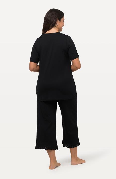 Produktbild Ulla Popken Pyjama, Lochstickerei, Halbarm, Modalmix (50, 52)