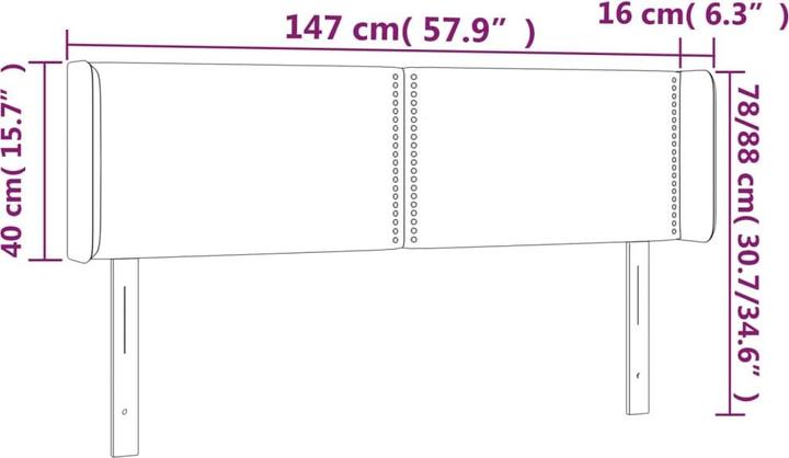 Produktbild vidaXL LED Kopfteil (147 x 16 x 88 cm)