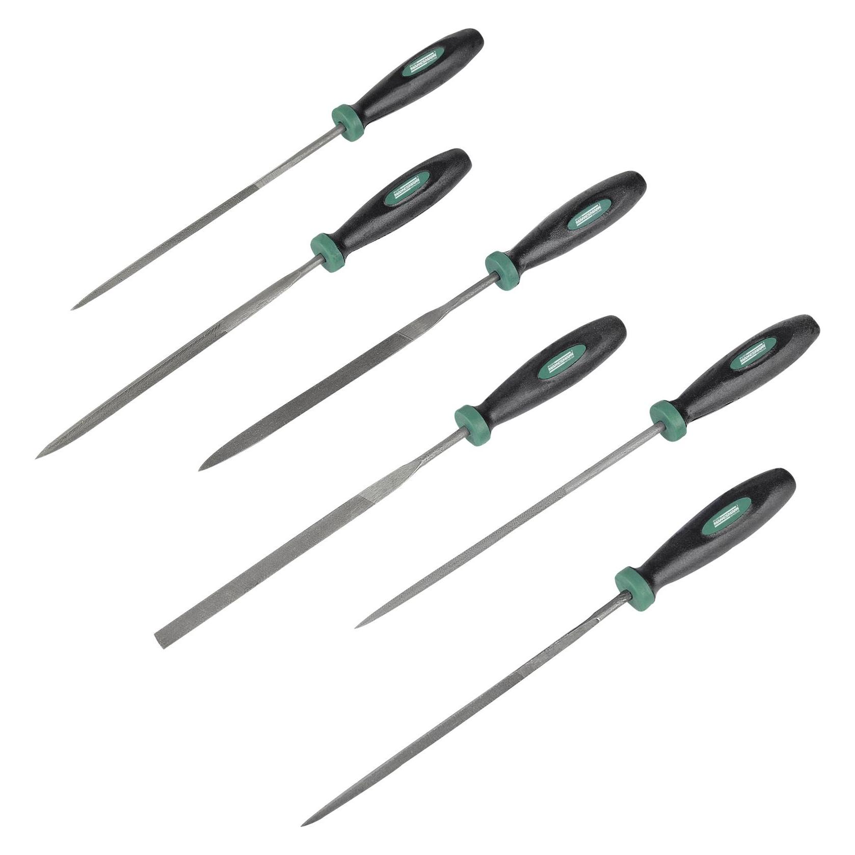 Mannesmann, Raspen + Vijlen, Sleutelvijlenset, 6 Stuks.