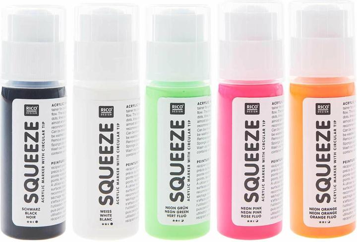 Nährwerte und Zutaten Rico Design Rico Squeeze Marker, 5 x 60 ml Neon (5 x)