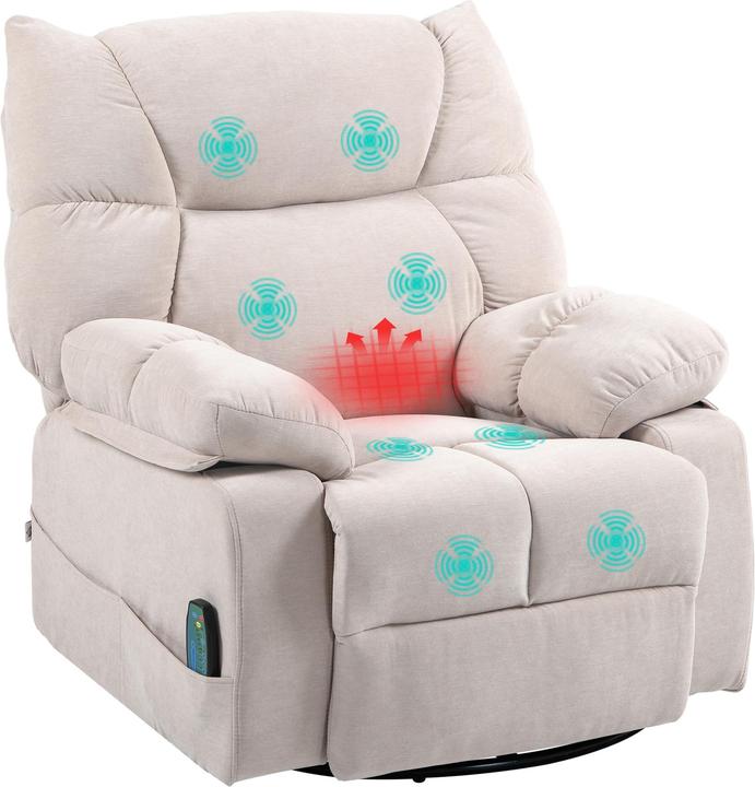 Homcom Massagesessel Polyester, Schaumstoff Beige