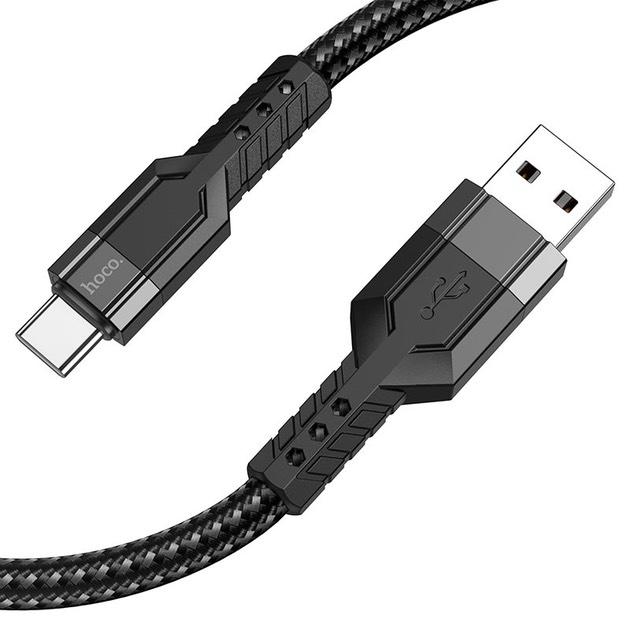 Produktbild Hoco U110 1.2M robustes USB-C zu USB-A Kabel, black, langlebig und resistent (1.20 m)