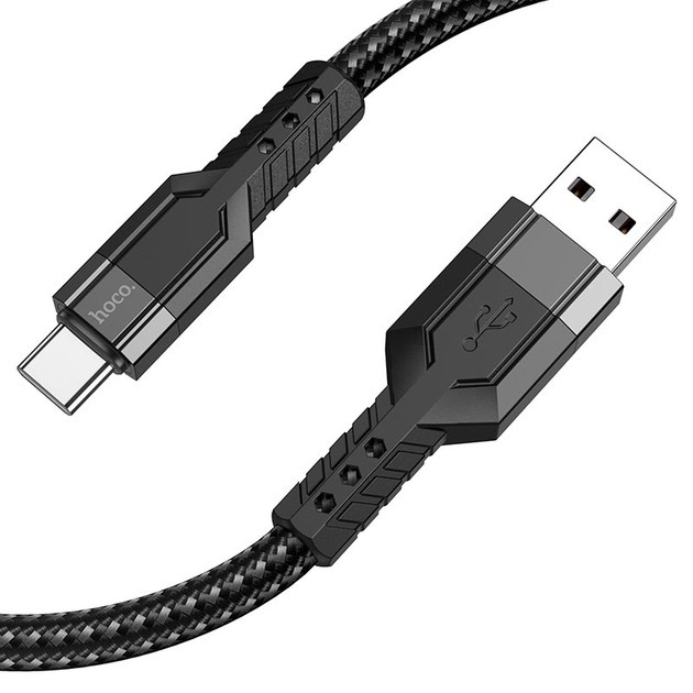 Produktbild Hoco U110 1.2M robustes USB-C zu USB-A Kabel, black, langlebig und resistent (1.20 m)