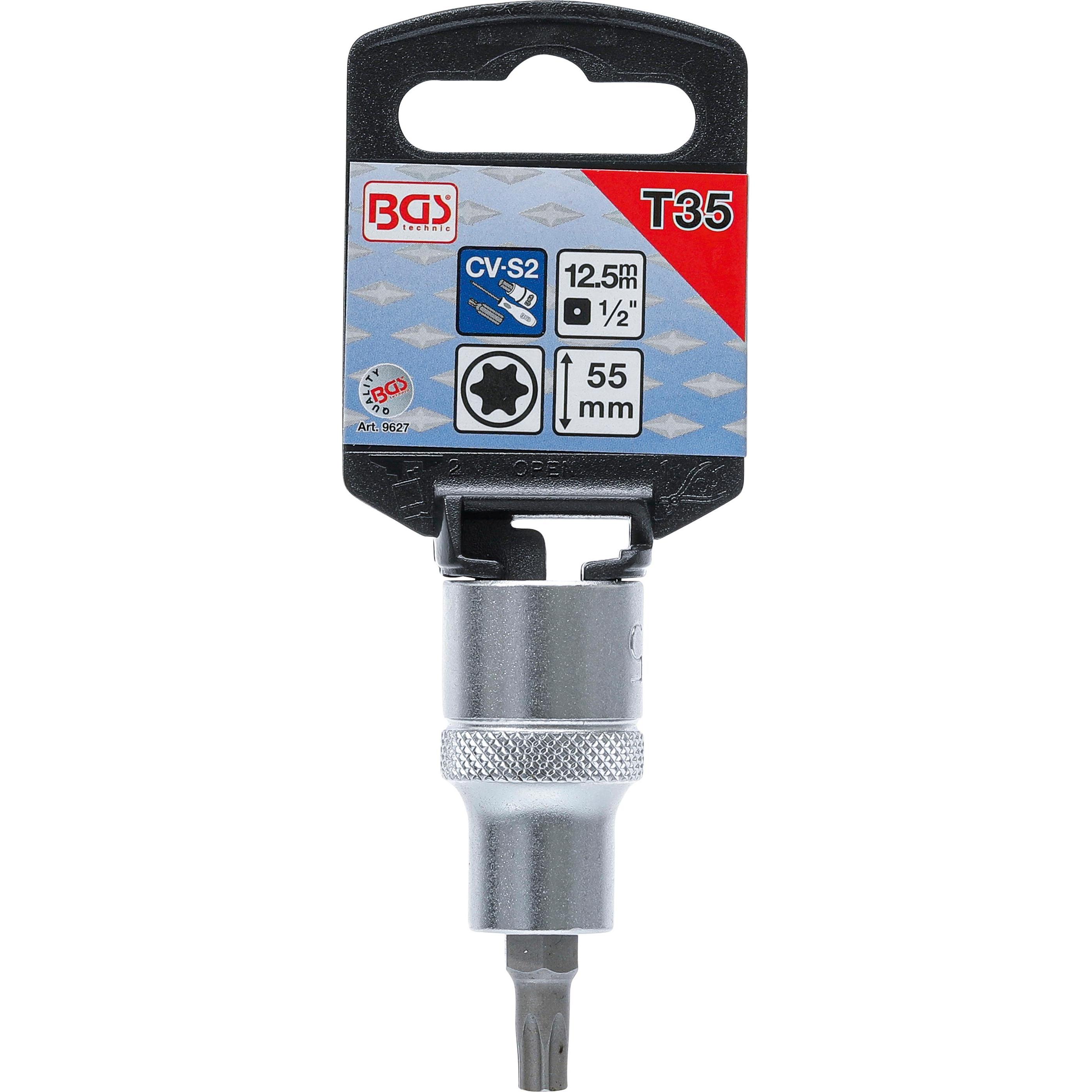 Thumbnail - BGS, Bits, Bit-Einsatz Länge 55 mm Antrieb Innenvierkant 12,5 mm (1/2") T-Profil (für Torx) T35 (T-Profil)
