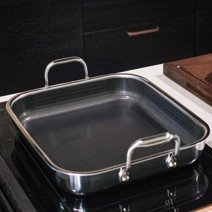 Productafbeelding Gladkokken - Hybrid roaster - 32 x 26.5 x 5.5 cm (Aluminium, Roestvrij staal)