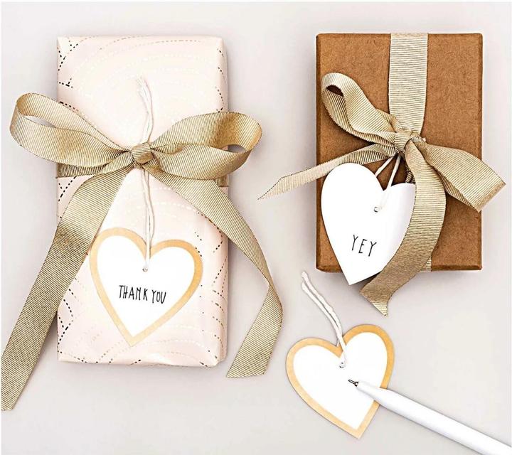 Image du produit Rico Design Etiquette cadeau coeur 24 pièces, or (Décoration pour cadeau, 24 x)