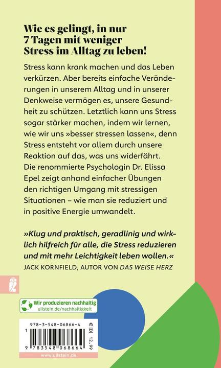 Produktbild Das 7-Tage-Rezept für weniger Stress (Deutsch, Elissa Epel, Gabriele Würdinger, 2024)