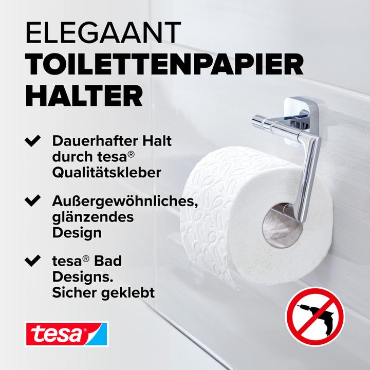Productafbeelding tesa Toiletpapierhouder ELEGAANT zonder deksel chroom