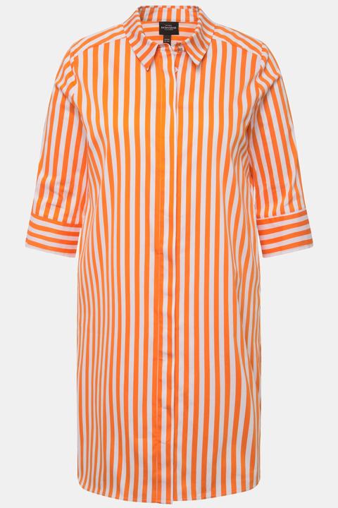 Actual product image Ulla Popken Longline Striped Button Down Blouse (42, 44)