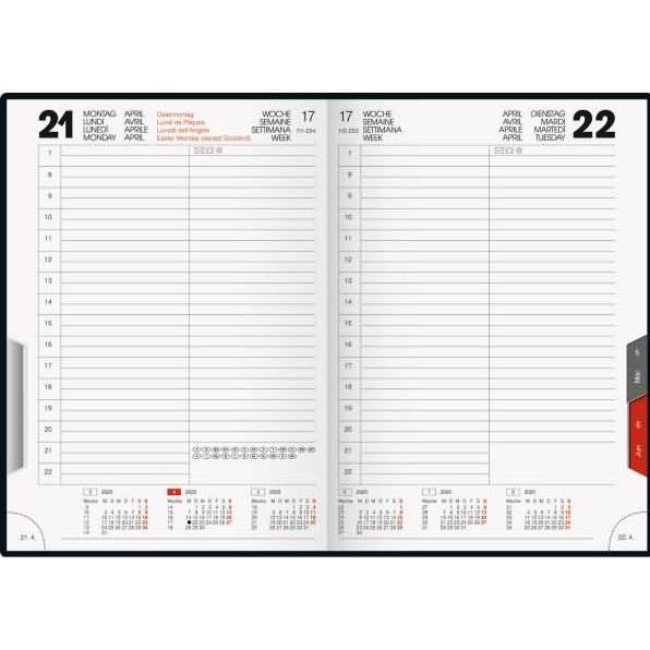 Thumbnail - Rido Idé, Agenda, Buchkalender Modell ROMA 1 (2025) (Deutsch, Französisch, Italienisch, Englisch)
