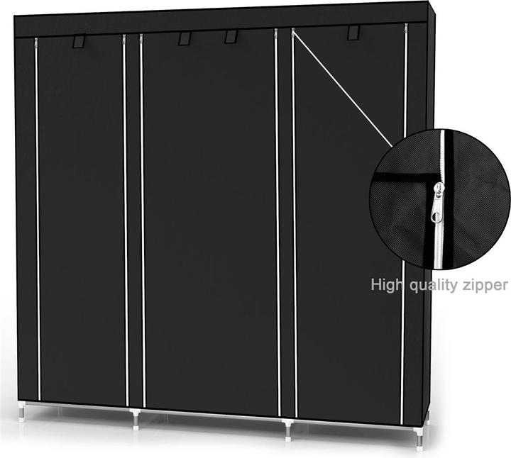 Produktbild Intirilife Schrank 150x175x45 cm in RABEN SCHWARZ (150 x 45 x 175 cm)