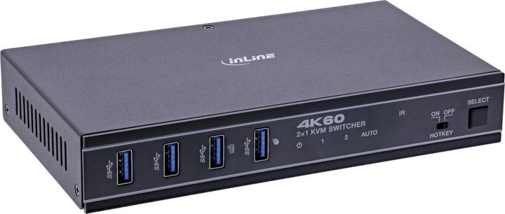 InLine ® KVM Switch, 2-fach, HDMI & USB-C, 4K60Hz, Umschalter