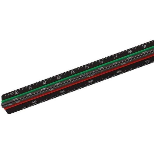 Rumold, Lineal, Dreikantmassstabslim & black 15cm Teilung 1 Architekt Aluminium schwarz (150 mm)