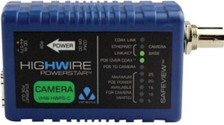 Produktbild Veracity HIGHWIRE Powerstar Camera Netzwerk Medienkonverter Eingebaut (802.3af (PoE), 802.3at (PoE+), 25 W)