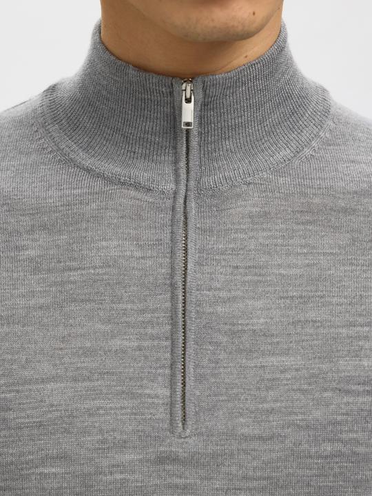 Actual product image Selected Slhtray Ls Knit Merino Half Zip Noos (S)