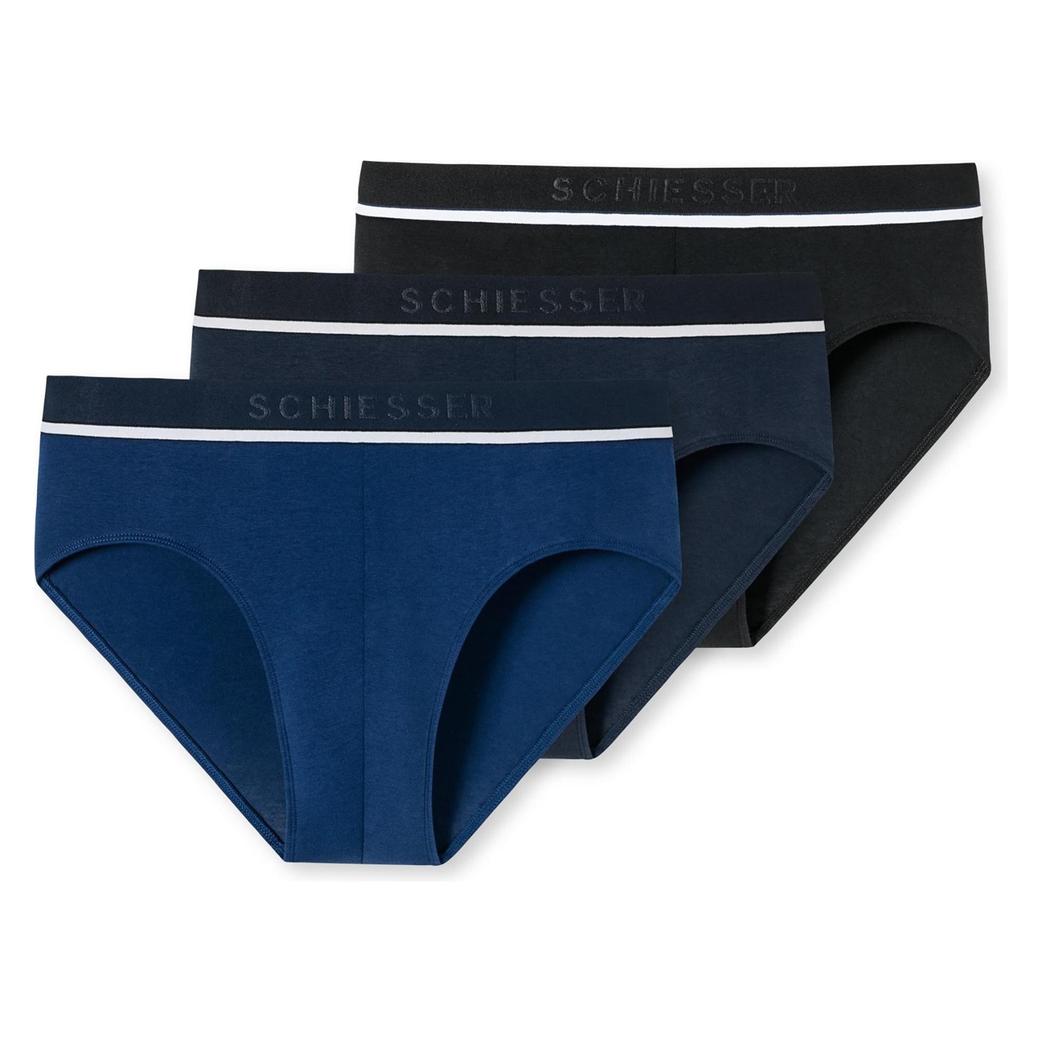 Schiesser, Herren, Unterhosen, Organic Cotton Slip, Mehrfarbig, (Xxl, 3er Pack)