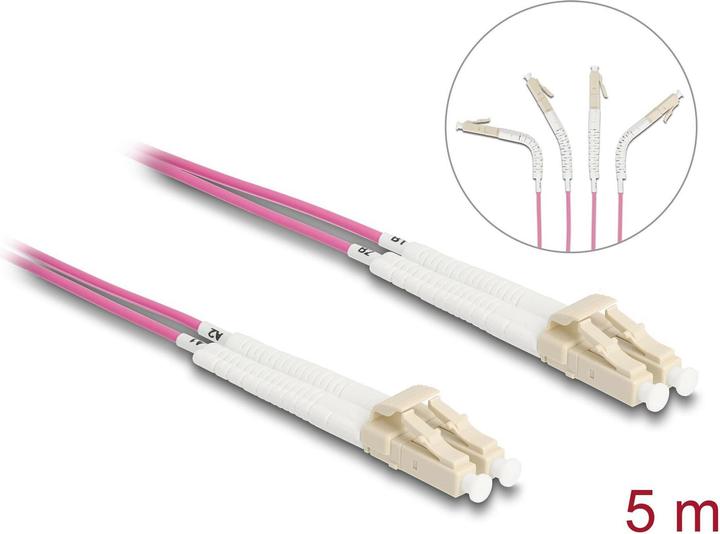Produktbild Delock LWL Kabel LC-D > LC-D Multimode OM3 winkelbar 5,0m (5 m)