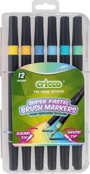 Produktbild Cricco Doppelseitige Pastell-Pinselstifte, 12 Farben (12x)