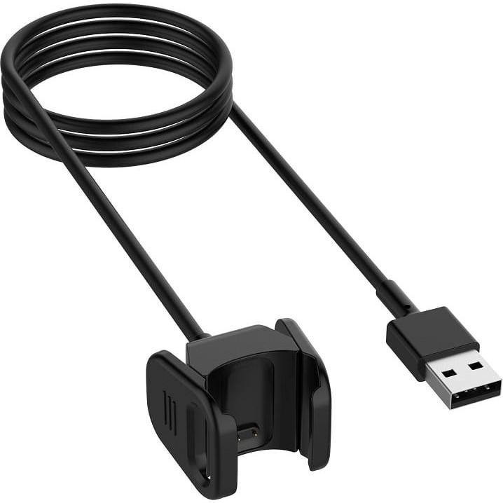 JTI USB-Cradle-Dock-Ladegerät - kompatibel mit Fitbit Charge 3, 1 m, Smartwatch Zubehör, Schwarz