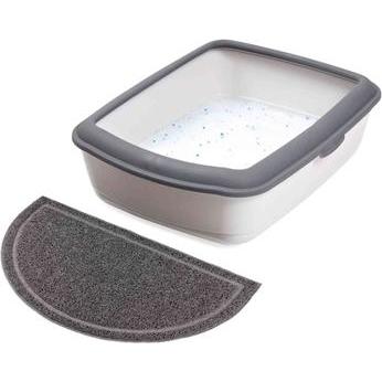 Tapis Pour Bac Á Litière, Semi-Circulaire, Pvc, 41 × 25 Cm, Anthracite - 40384 - Mon Animalerie