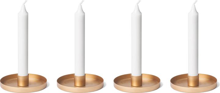 Image du produit Novaliv Lot de 8 bougeoirs de table GOLD Diamètre 6cm Couronne de l'Avent Assiette à bougies Bougeoir (6 x 6 x 6 cm)