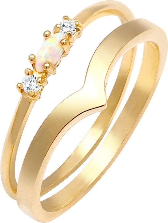 Actual product image Elli Opal, ring set (52, 925 Silver)