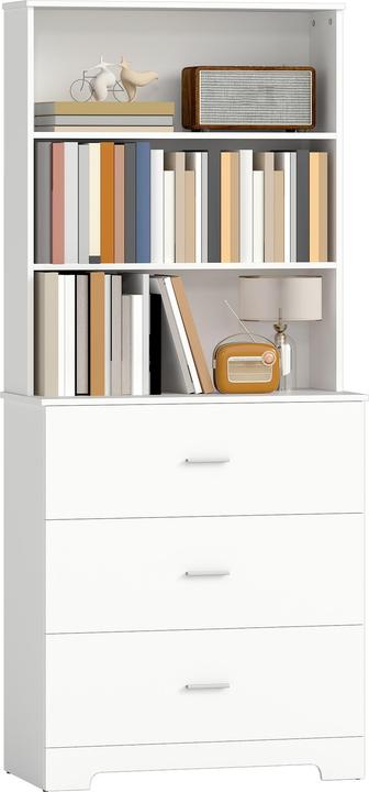 Homcom Bücherschrank Spanplatte Weiss (39.50 x 79 x 180 cm)