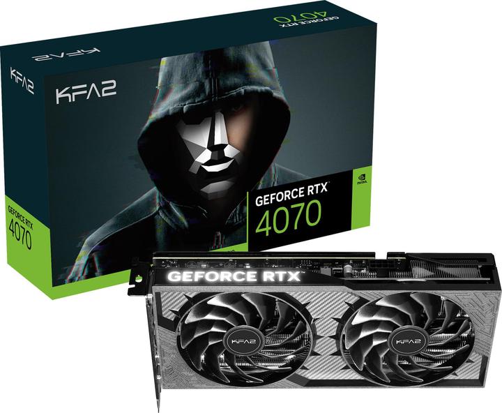 Produktbild KFA2 PCIe GeForce RTX™ 4070 2X 1-Click OC 12GB GDDR6 192-bit DP*3/HDMI DLSS 3 (12 GB)