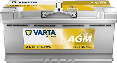 Produktbild Varta Akumulator 12V 105Ah/950A START&STOP AGM (P+ standardowy) 394x175x190 B13 (agm/rozruchowy) (12 V, 105 Ah, 950 A)