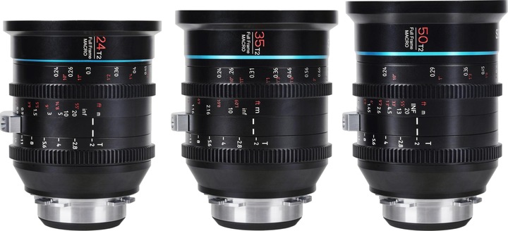 Sirui Jupiter 3er-Set 24mm/35mm/50mm T2 Makro Cine Vollformat-Objektiv PL-Mount (Arri PL, Vollformat)