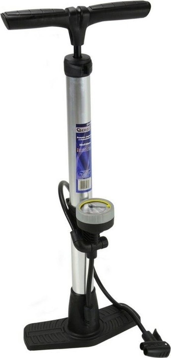 Actual product image GEKO Hand pump with manometer, aluminium body 38x530mm