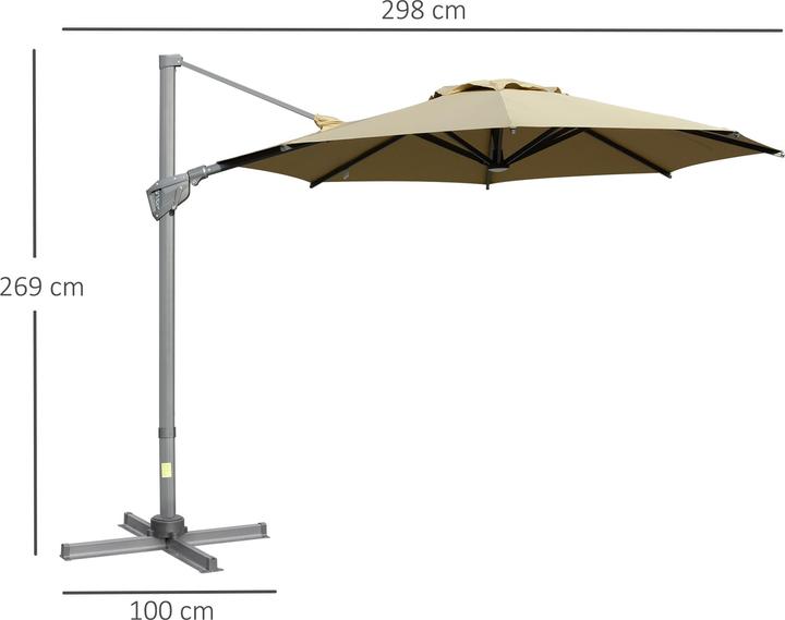 Actual product image Outsunny Parasol with adjustable tilt system (3 m)